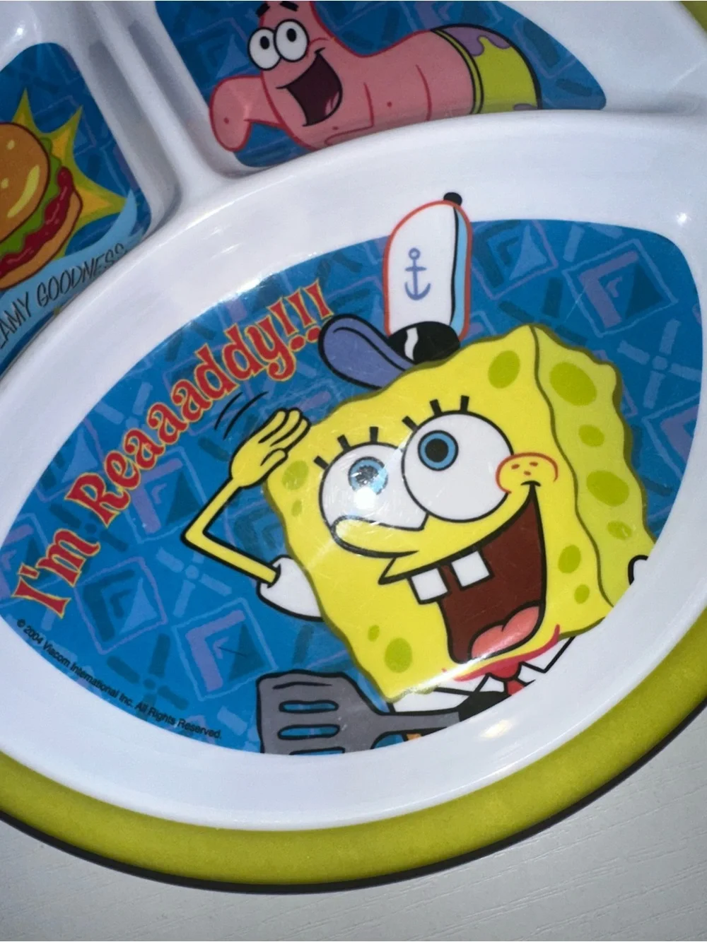 Vtg Y2K 2004 SpongeBob Divided Plate